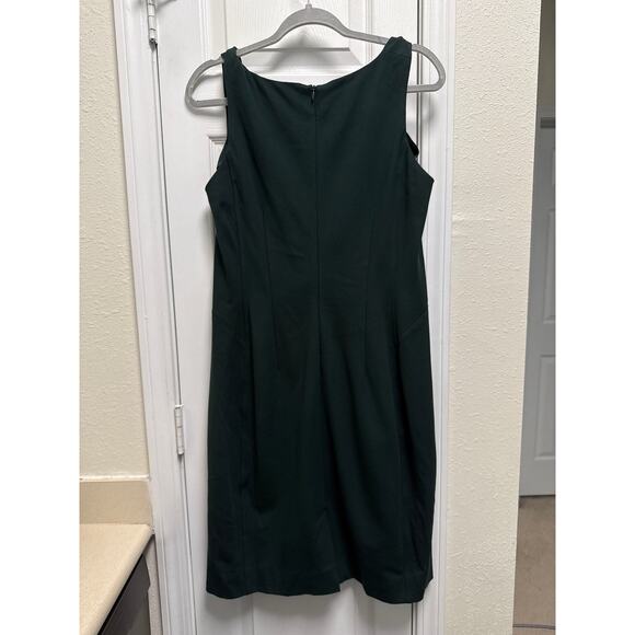 MM Lafleur Lydia Twist Strap Classic Career Sheath Dress in Forest Green Size 14 - Picture 4 of 9